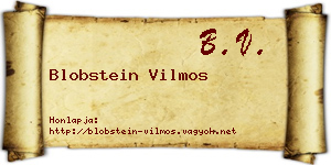 Blobstein Vilmos névjegykártya